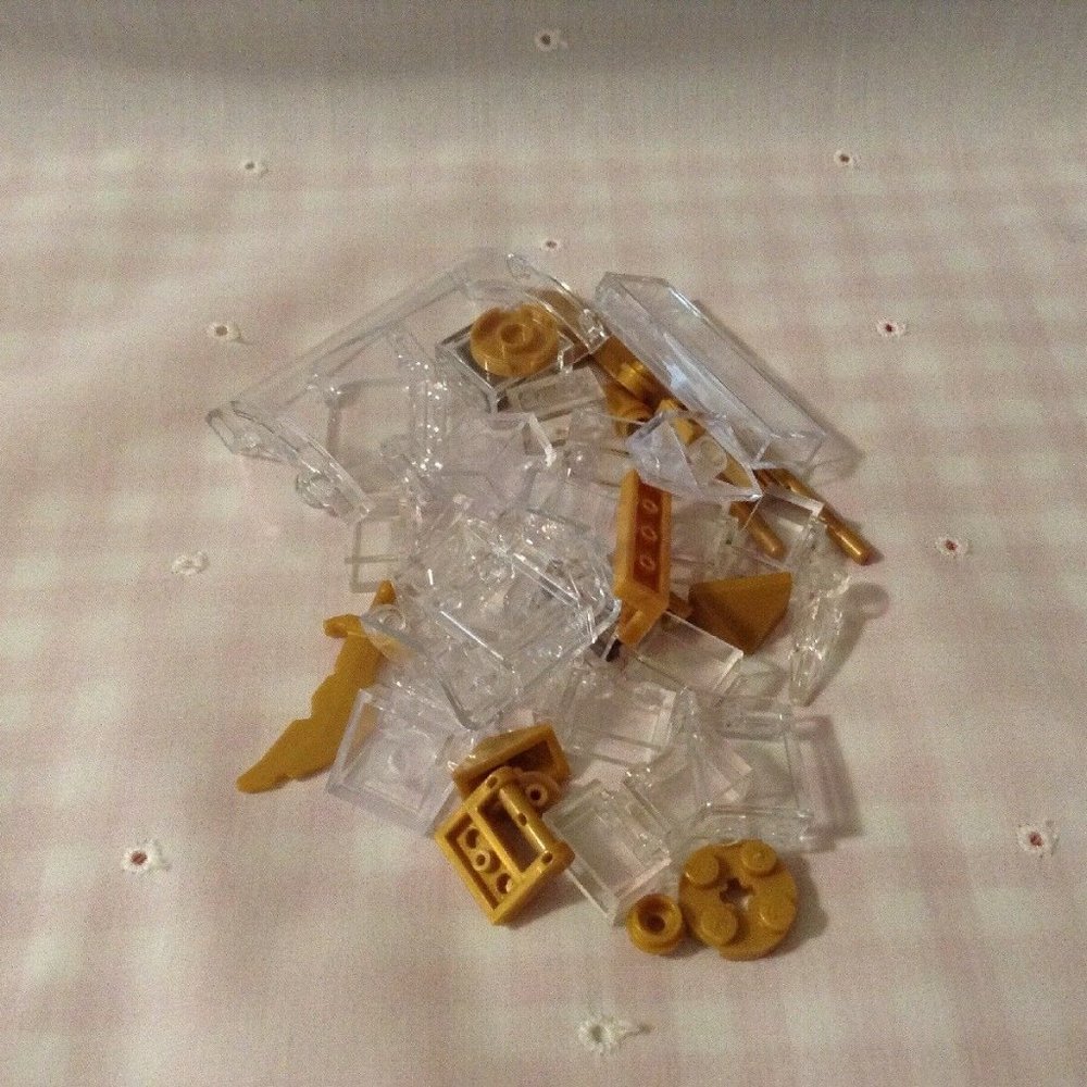 45 Authentic Transparent & Gold Lego Pieces Bricks